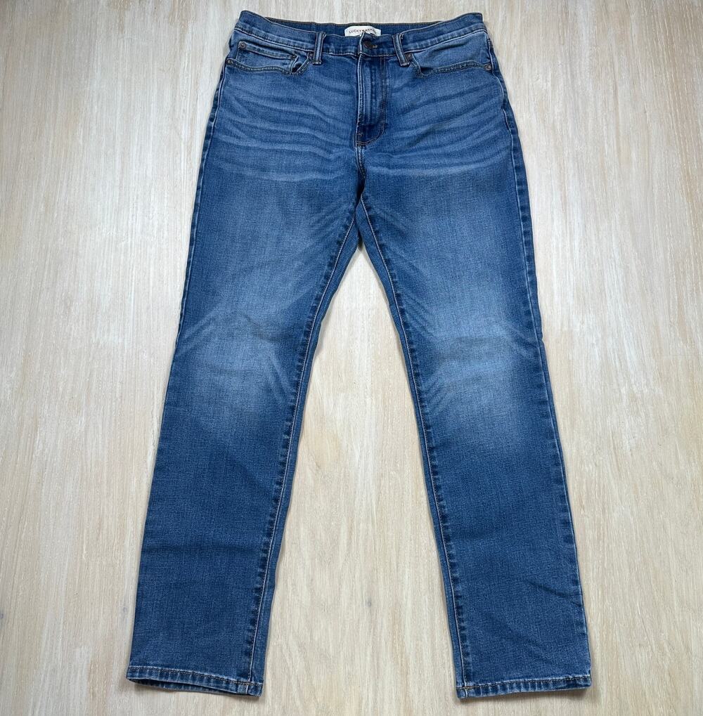 Lucky Brand 410 Athletic Straight Medium Wash Stretch Denim Blue Jeans 32x32